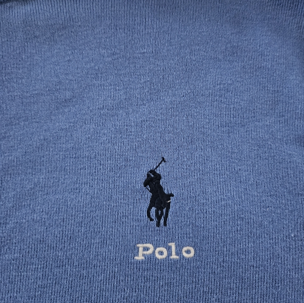 NWT Polo Ralph Lauren Cotton Embroidered Logo Crewneck Sweater Blue Mens XL - Picture 6 of 16